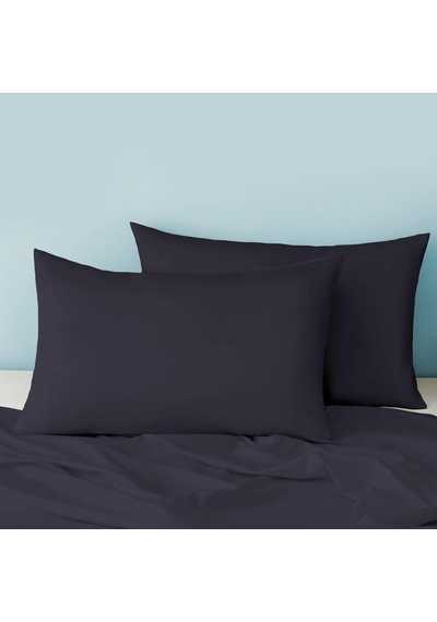Pamuklu 2 Adet 50x70 Siyah Fermuarlı Yastık Kılıfı
