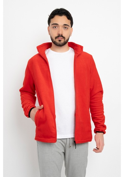 Dasüniforma Unisex Anti-pilling Tüylenme Yapmayan Standart Fit Tam Fermuarlı Soğuk Geçirmez Polar Hırka Narçiçeği