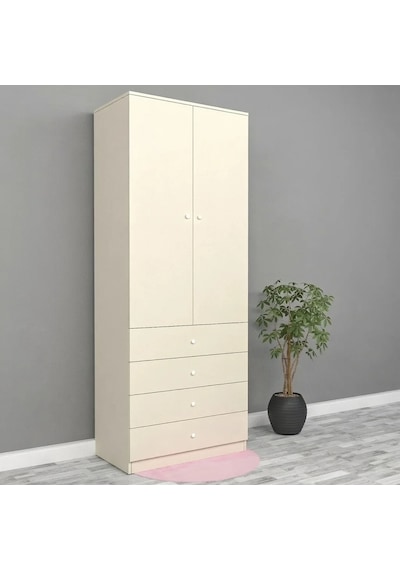 Wooden 2 Kapılı Gardrop Suntalam Beyaz
