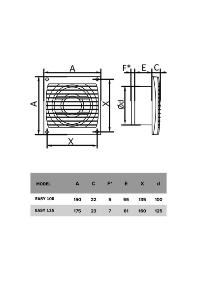 Easy 100 10cm Banyo Tuvalet Havalandırma Aspiratör Fanı
