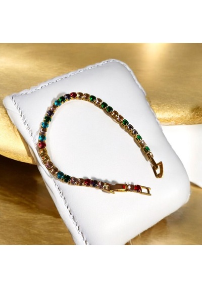 Kırmızı Sanat Evi Rengarenk Gold Su Yolu Şık Klipsli Çelik Bileklik