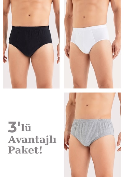 Arma Yıldız Erkek Pamuklu Külot Slip Beli Lastikli 3'lü Paket Renkli Çok Renkli