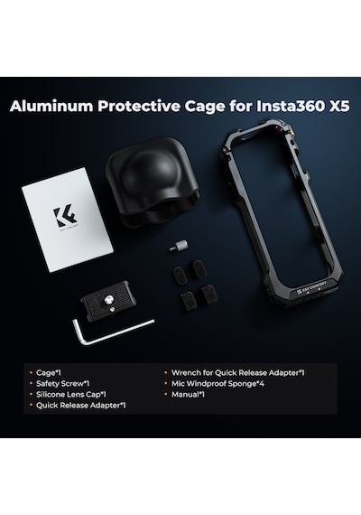 K&f Concept Insta360 X5 Için Alüminyum Kafes