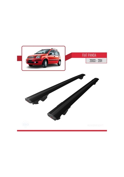 Fiat Panda 2003-2011 Arası İle Uyumlu Hook Model Anahtar Kilitli Ara Atkı Tavan Barı Siyah