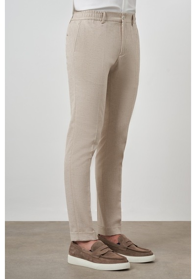 Morven Erkek Bej Trend Tam Lastikli Slim Fit Pantolon 25ys003007653 Bej