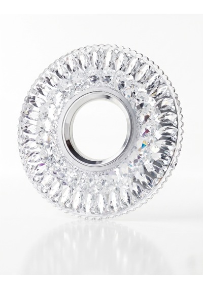 1 Adet Cata Ct 6583 Hanımeli Led Çerçeveli Günışığı Kristal Cam Spot Kasa 10 Parça Siyah
