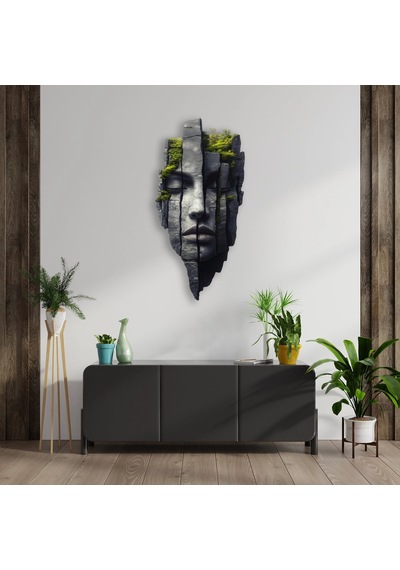 Kayadaki Yüz Doğa - Metal Tablo - Dec0115 47 X 95 Cm Çok Renkli