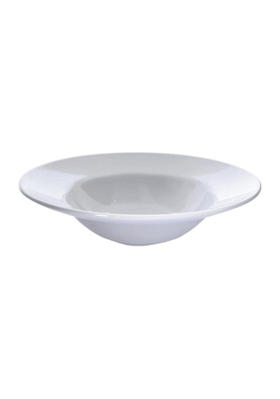 Termogold 6 Adet Melamin Derin Makarna Ve Spagetti Tabağı Seti - 25 Cm Şef Tabağı Beyaz Beyaz