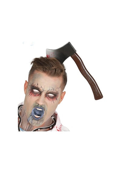 Kafaya Saplanmış Halloween Kanlı Balta Şaka Tacı Standart