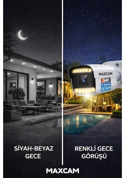 2 Kameralı 4k 1440p Full Hd Sesli Poe Ip Kamera Sistemi Gece Renkli Ultra Hd Güvenlik Seti