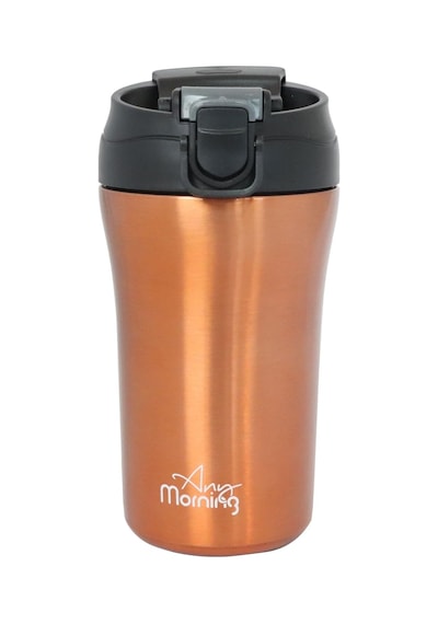 Any Morning 400 Ml Paslanmaz Çelik Termos Mug, Çift İşlevli Sızdırmaz Kapaklı, Bakır Sı232021 Açık Beyaz