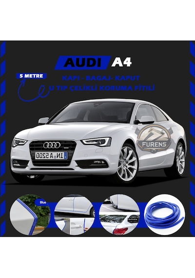 Audi A5 Oto Araç Kapı Koruma Fitili 5metre Parlak Mavi Renk