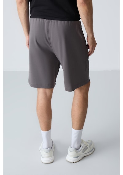 Air Jones Tommy Life Koyu Gri Pamuklu Kalın Yumuşak Dokulu Standart Fit Basic Erkek Şort - 81276 Koyu Gri
