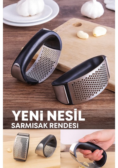 Yeni Nesil Paslanmaz Çelik Sarımsak Rendesi Ergonomik Tutma Saplı, Kolay Kullanım Mutfak Aleti Çel Diğer