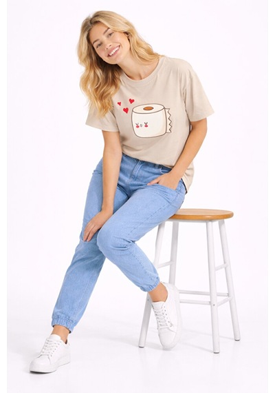 Nevermind Sevgili Kombini Eğlenceli Baskılı Çift Tişört Oversize Unisex Par Beyaz