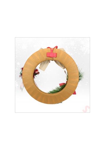 Yılbaşı Kapı Süsü, Kumaş Kapı Çelengi - 30 Cm