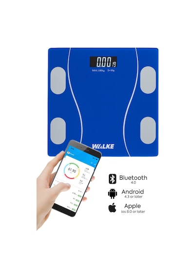Walke Premium Uygulama Bağlantılı Akıllı Baskül Mavi