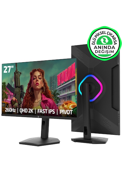 Gamepower Lunis L90 27'' 260hz 0.5ms Fast Ips Qhd 2k Rgb Pivot Gaming Monitör