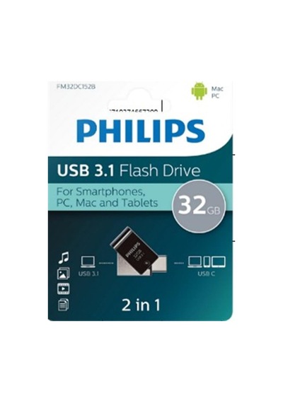 Fm32dc152b/00 32gb 2 In 1 Type-c/usb 3.1 Siyah Gri Usb Bellek