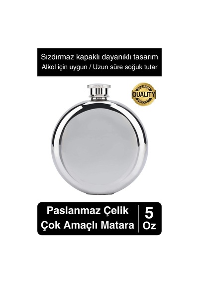 Limited Edition 5 Oz Paslanmaz Çelik Sızdırmaz Sıvı İçecek Kamp Cep Su Matarası Dayanıklı Çok Renkli