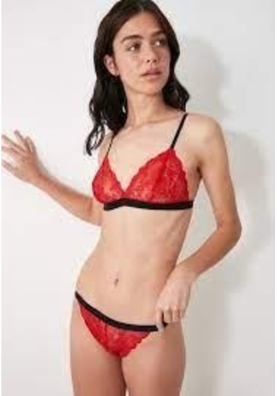 Deep Secret Kırmızı Full Dantel Bralet Takım 001