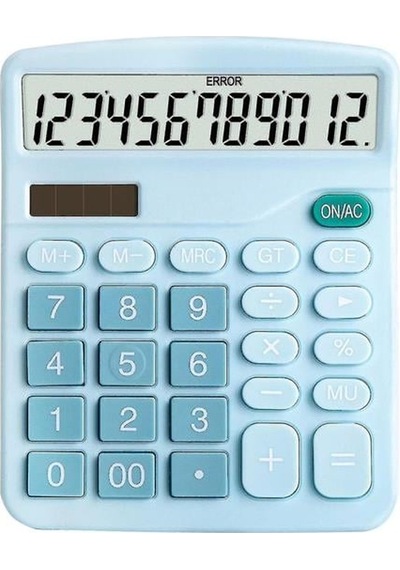 Powermaster Pm-24066 12 Basamaklı Solarlı Elektronik Hesap Makinesi Mavi
