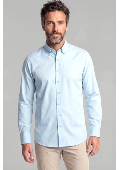 Bisse Casuel Regular Fit Spor Pamuk Açık Mavi Erkek Gömlek Gmgbr2023001 D33 Açık Mavi