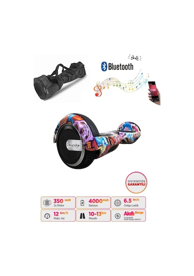 Citymate Elektrikli Kaykay Hoverboard Akıllı Denge 6.5 Inch + Hoverkart + Çanta Extrem Paket D16