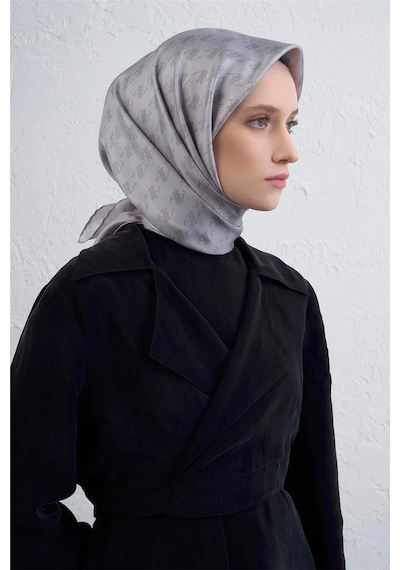 Armine Sura İpek Eşarp -2025/2026 -9412 Gümüş