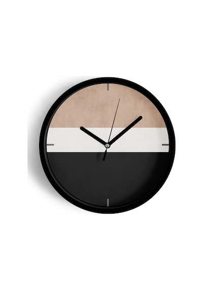 Klasik Modern Tasarım Duvar Saati - 25cm - Önü Camlı Siyah Kasa - Sessiz Mekanizma-jh0251 Siyah