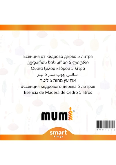 Sedir Ağacı Mum Esansı 5 Litre Şeffaf
