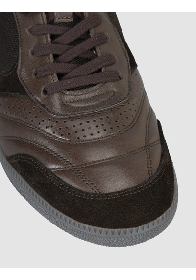 Cabani Kahverengi Hakiki Deri Erkek Sneaker Ayakkabı
