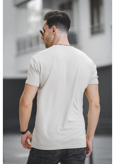 Ft New Club Baskılı Otoban Bisiklet Yaka Likralı Slim Fit Erkek Tshirt Antrasit