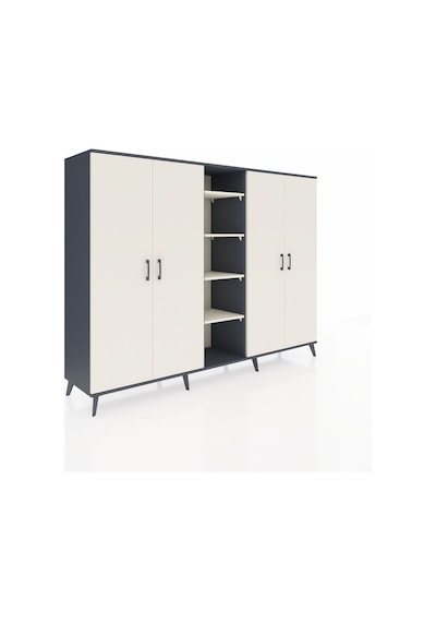Hyperion Dolap 12 Raflı 4 Kapaklı 220x44x163 Antrasit-aytaşı Antrasit-aytaşı