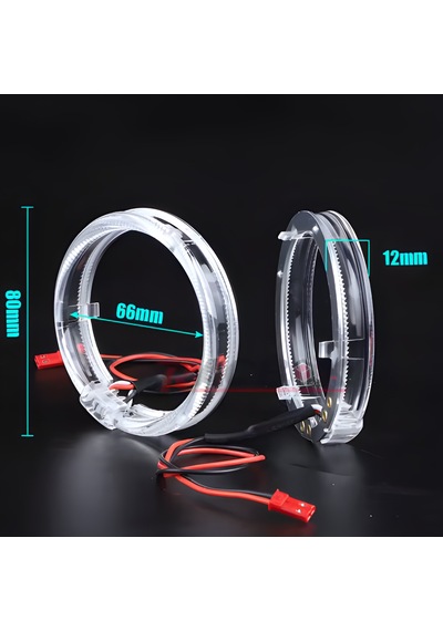 80mm Cree Led Angel Eye Melek Gözü Kristal Beyaz Halka Far Modifiye Gündüz Farı Seti - 2 Adet Takım Ürün