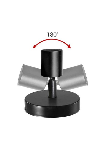 Riolight Modern Siyah 1xe27 Duylu Mfsallı Hareketli Başlık Metal Duvar Aplik Siyah