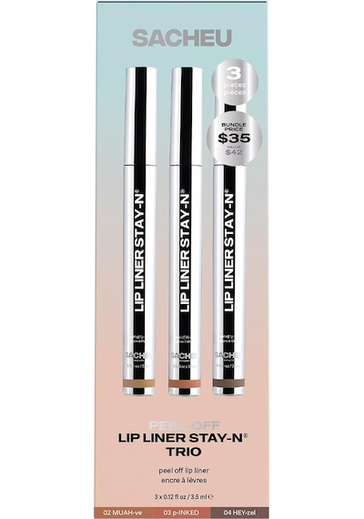 Sacheu Lip Liner Stay-n Soyulabilir Uzun Süre Kalıcı Dudak Çizgisi Belirginleştirici 3'lü Set Set