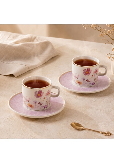 Güral Porselen Mental 4 Parça Çay Fincan Takımı 67091 Pembe