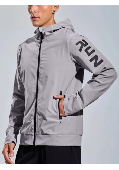 Ghassy Co.erkek Sportif Run Baskılı Rüzgar Ve Su Geçirmez File Astar Yürüyüş Spor Fitness Yağmurluk Açık Gri Ghassy Co.erkek Sportif Run Baskılı Rüzgar Ve Su Geçirmez File Astar Yürüyüş Spor Fitness Yağmurluk Açık Gri