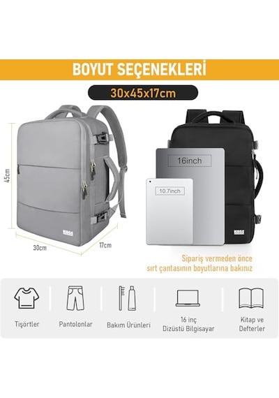 Laptop Sırt Çantası, Seyahat Çantası Hafif El Çantası Küçük Bavul Valiz, Uçak Onaylı Kabin Çantası, Erkek Diğer