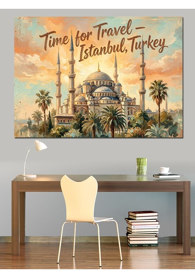 İstanbul Zamanı Seyahat Ve Tarih Dekoratif Kanvas - Mdf Ahşap Tablo