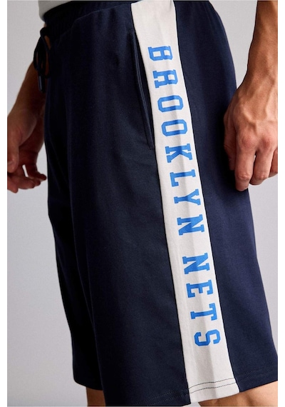 Defacto Nba Brooklyn Nets Lisanslı Baggy Fıt Lacivert Şort H3850ax26smnv253 Lacivert-nv253