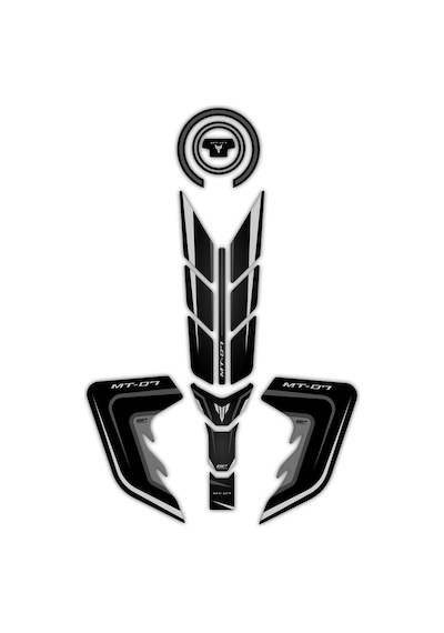 GP Kompozit Yamaha MT-07 2018-2020 Uyumlu Tank Pad Seti Siyah