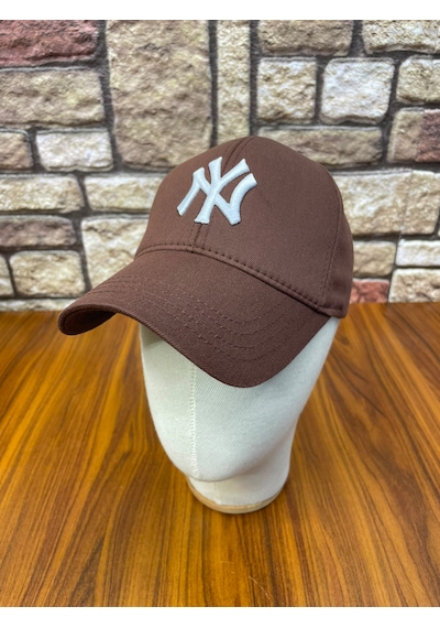 Hamze Ny New York Nakış Pamuk Unisex Beyzbol Cap Şapka Kahverengi