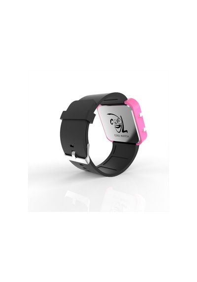 Cool Watch Saat - Pembe Led Kasa - Siyah Kayış Unisex