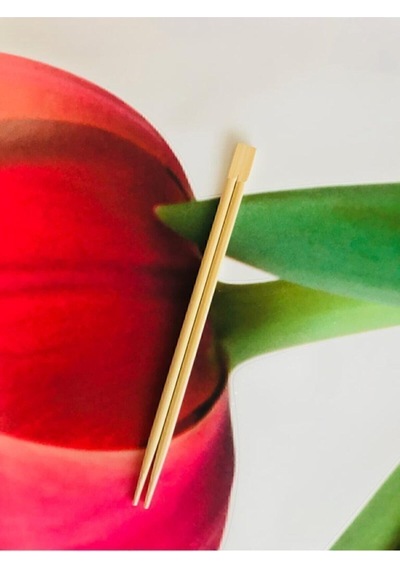 Bamboo Chopsticks 2'li Yıkanabilir Çin Yemek Çubuğu Kırmızı
