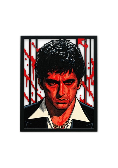 Kırmızı Gangster Portresi Metal Tablo 40x50 Cm Çok Renkli