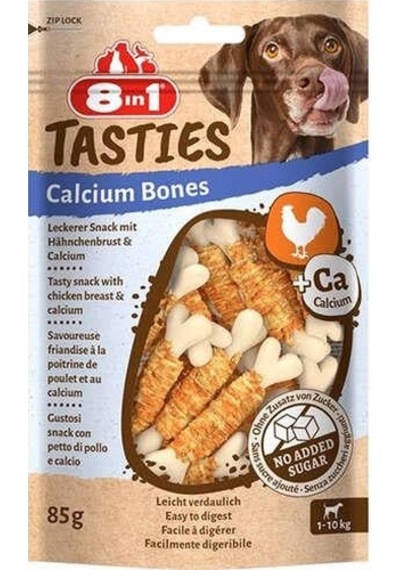 8in1 Tasties Calcium Bones Tavuk Sargılı Köpek Ödülü 85gr
