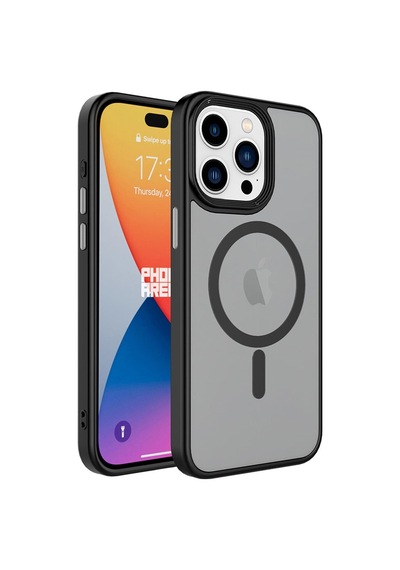 Apple Uyumlu iPhone 15 Pro Max Kılıf Mat Arka Yüzey Wireless Şarj Özellikli Flet Magsafe
