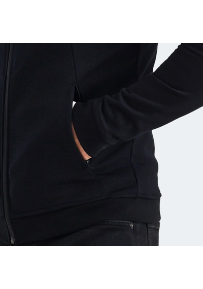 Slazenger VISUAL Erkek Fermuarlı Dik Yaka Cepli Siyah Sweatshirt